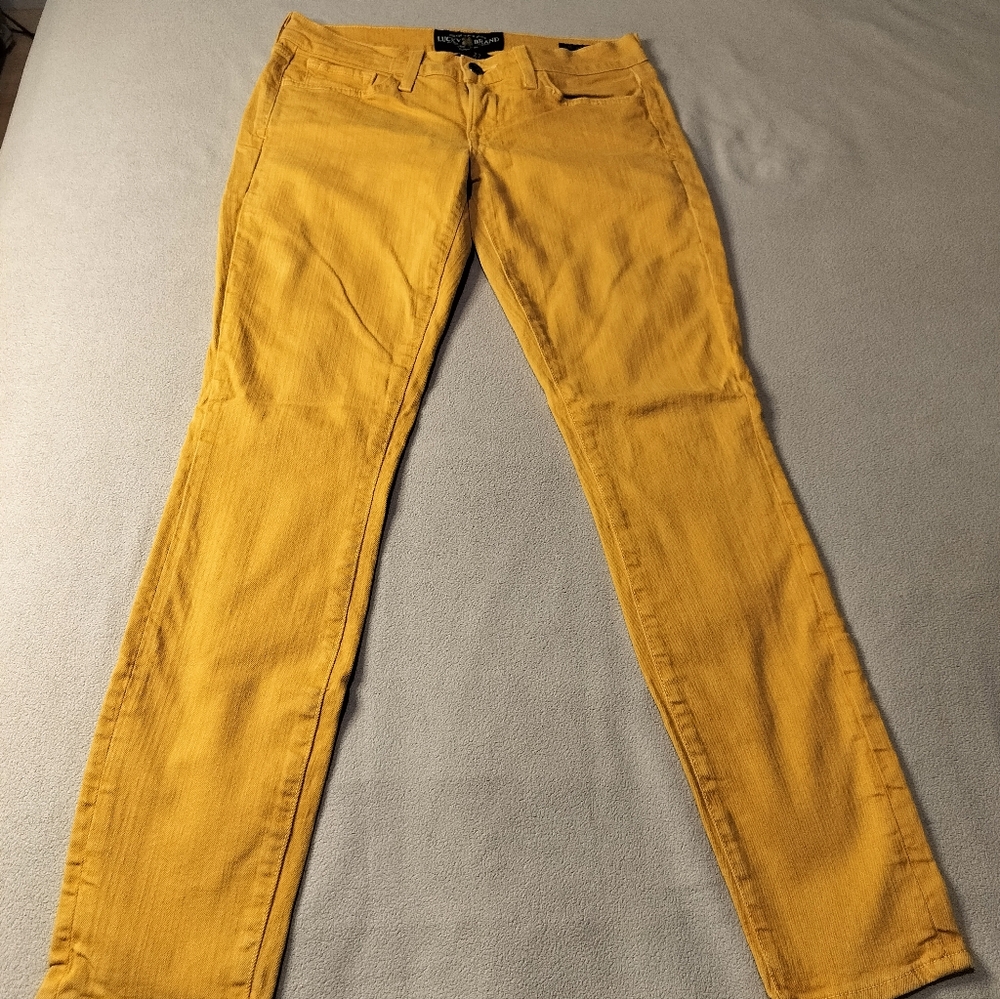 Lucky Brand Women's Mustard Corduroy Ankle Jeans